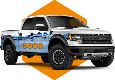 HASA logo wrapped truck