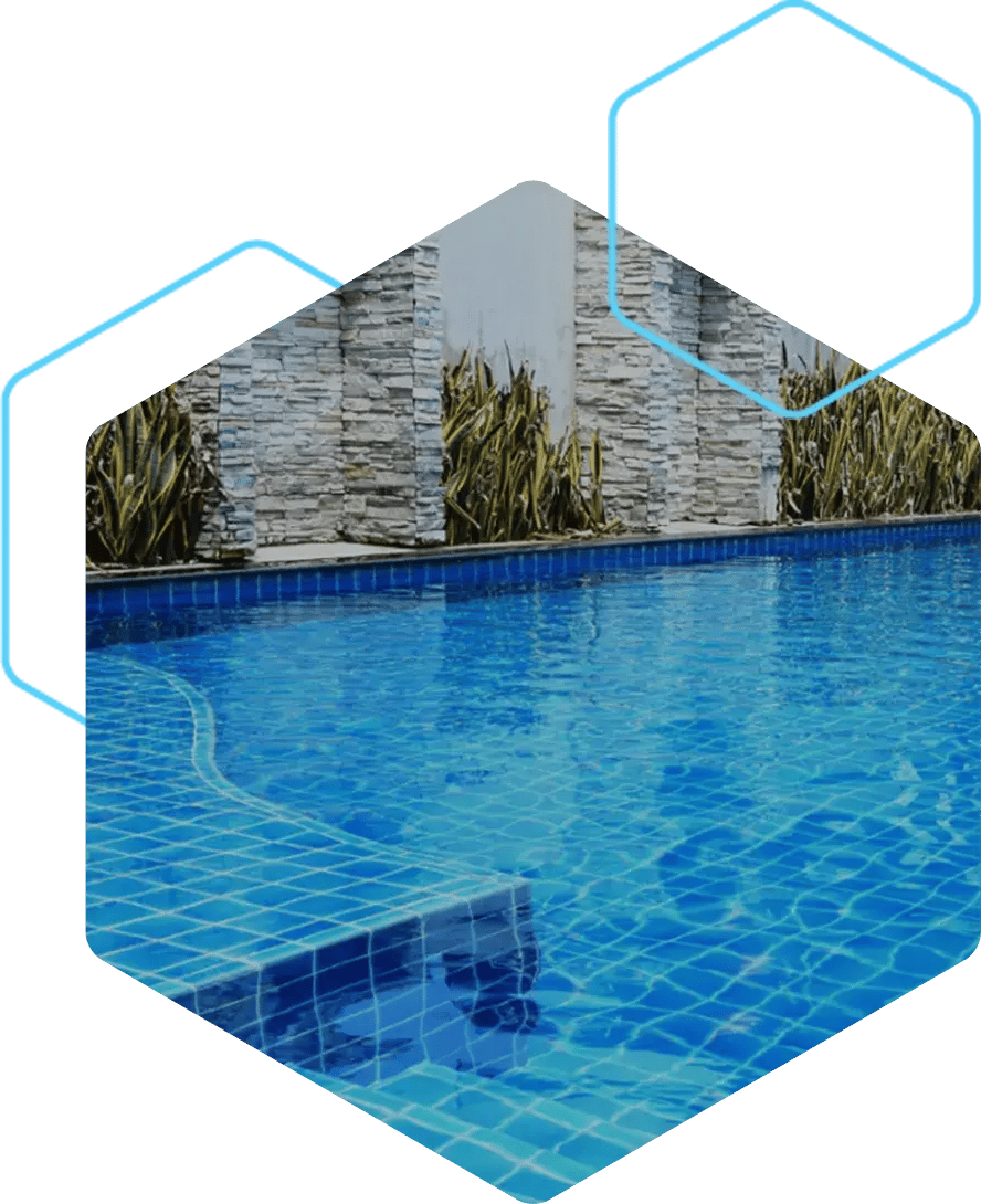 Pool with blue tile