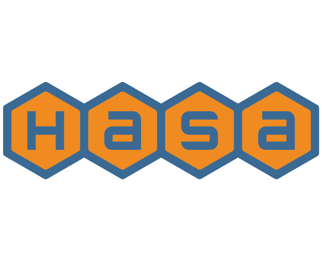 HASA logo in blue and orange