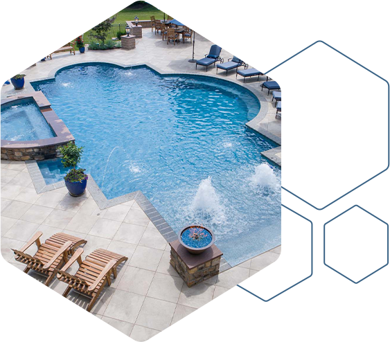 backyard pool hexagons